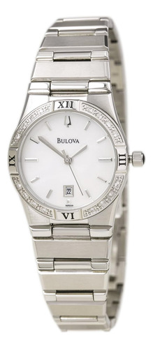 Bulova Womens 96r009 Diamond Case Calendario Reloj