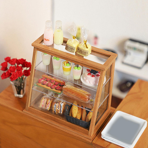 Mini Caja De Madera Para De Postre, Vitrina De Estilo D