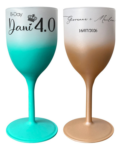 10 Taças Vinho E Bebida Personalizadas Degrade 400ml Fr/vr