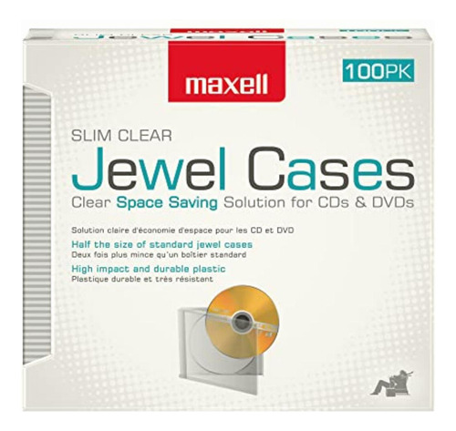 Maxell 190152 Optical Disc Case Jewel Case, Clear