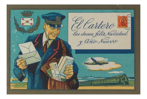 comprar Saludo De Navidad Y Año Nuevo De El Cartero - Lámina 45x30cm