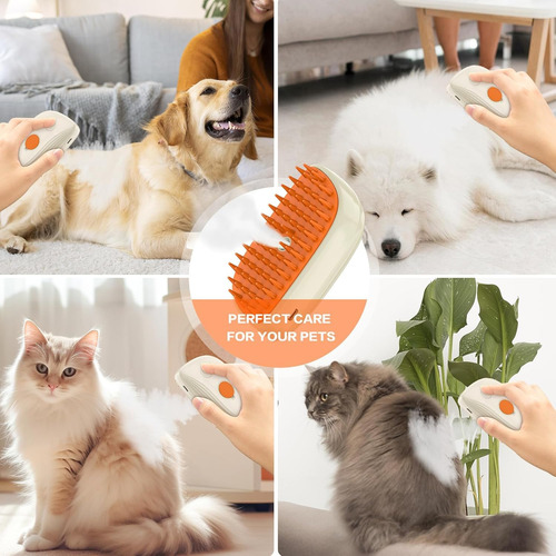 Cepillo De Vapor Para Gatos 3 En 1, Cepillo Vapor Eléctrico