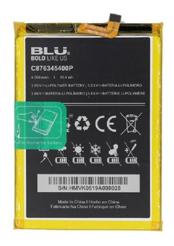 Bateria Pila Blu G8 G0170 V9 V0450 C876345400p Tienda Chacao