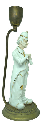 Antiguo Velador Con Figura De Porcelana (Usado)