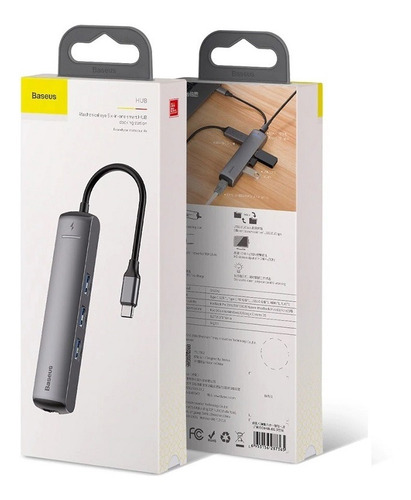 Imagem 7 de 7 de Hub Adaptador Macbook Pro 6em1 Usb-c Hdmi Pd Usb Rj45 Baseus