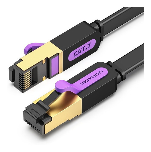 Cable de red Vention Cat7 Certificado - 0.5 metros - Premium Patch cord - Plano ftp Rj45 Ethernet 10gbps - 600 Mhz - 100% cobre - ICABD