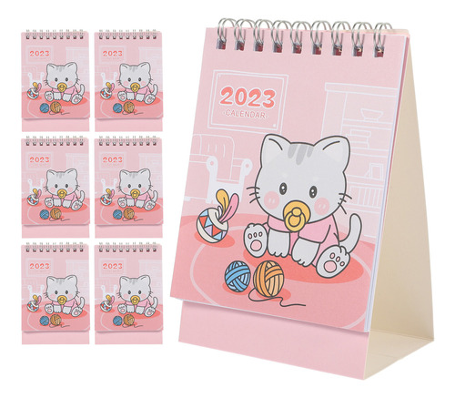 Calendario Abatible 2023 Con Dibujos Animados De Gato, 6 Uni