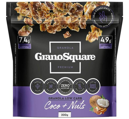 Granola Granosquare Low Carb Coco + Nuts 200g