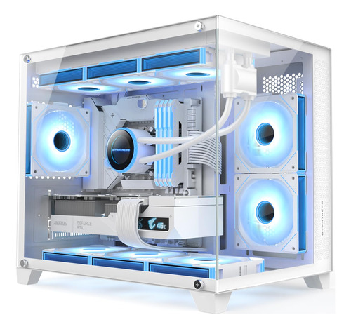 Funda Pc Micro Atx X03 White Mid Tower Computer Chassis 270°