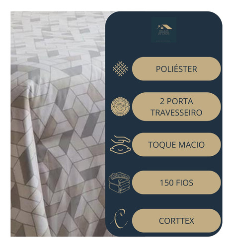 Jogo De Cama Due Casal Corttex 150 Fios Algodão Attuale