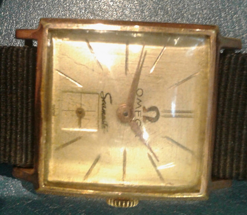 Vintage Reloj Omega Art Deco Cuadrado 26 Mm Oro Filled