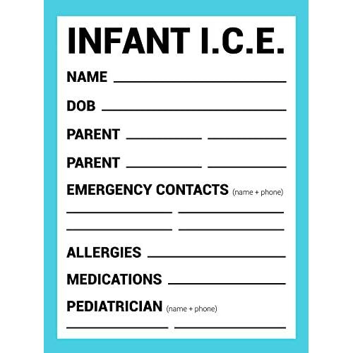 Infant Ice (en Caso De Emergencia) Calcomanía Asiento ...