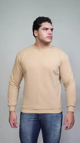 Moletom Gola Careca Casual Básico Tecido Macio Inverno