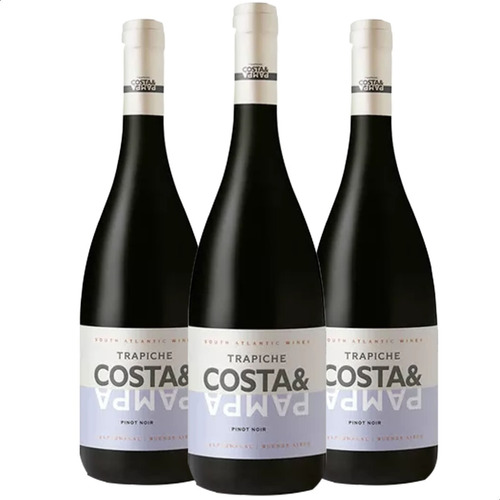 Vino Trapiche Costa & Pampa Pinot Noir Pack X3 - 01almacen
