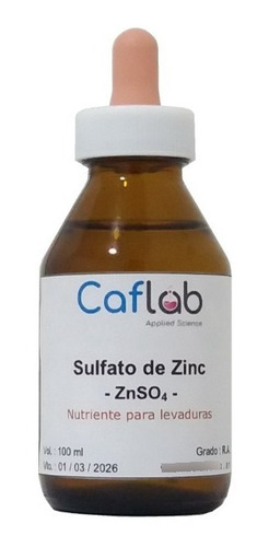 Sulfato De Zinc - 100 Ml - 30.000 L. Cerveza - Caflab -