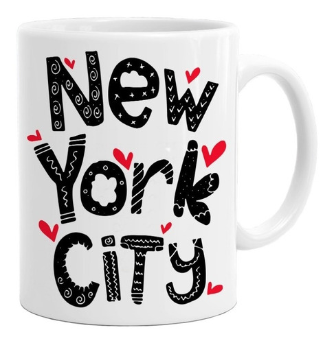 Taza Regalo New York City Corazones #497