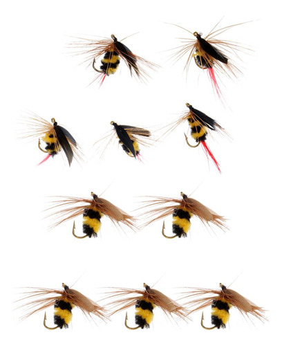 10pcs Cebos Biónicos Bumble Bee Ninfa Atrapamiento De Peces