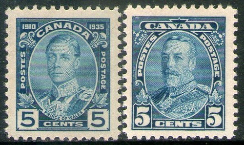 Canadá 2 Sellos Nuevos Príncipe De Gales, George V Año 1935 