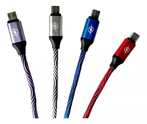 Cable Micro USB Reforzado Tela Dinax 3.1 AMP V8 Carga Rápida