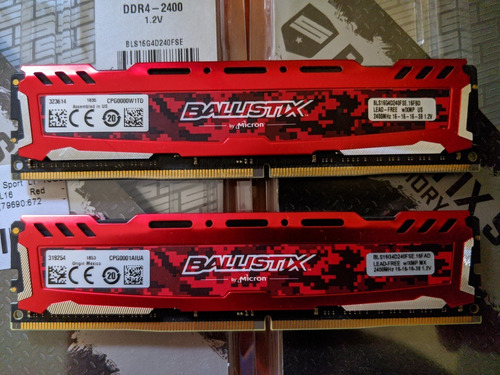 Memória Crucial Ballistix Sport Lt 16gb Ddr4 Cl16