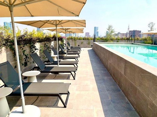 Vía Roma, Rento Departamento Nuevo 62m2, Sala- Comedor, 2 Recámaras, 1.5 Baños, Balcón, Área Para Lavadora-secadora. En Áreas Comunes Alberca, Roof Garden, Coworking, Ludoteca, Gimnasio, Camastros,etc