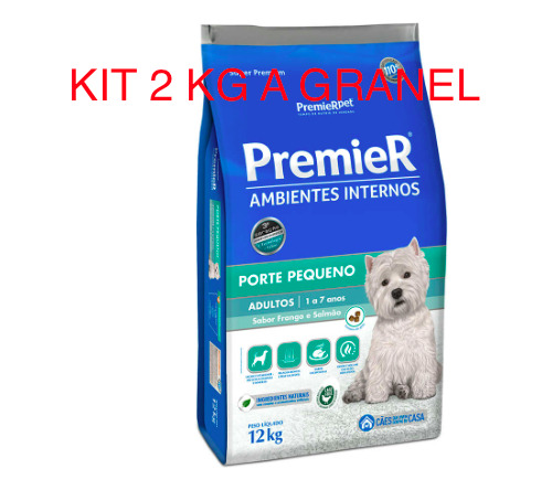 Kit 2 Kg Ração A Granel Premier Ambientes Internos Cães Adul