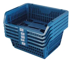 Comprar Conjunto 5 Cestos Expositor Empilhável Azul Presto no Mercado Livre
