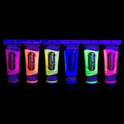 6 Pintura Neon Glow Fiesta Maquillaje Glow In The Dark 25 Ml