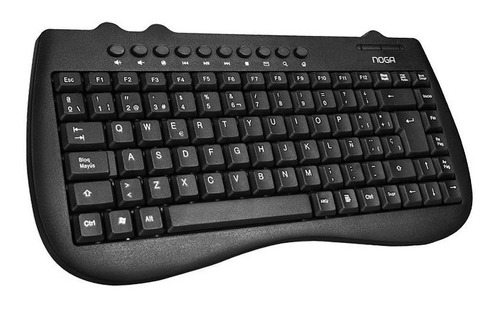 Teclado Noganet Nkb-78033 Multimedia Mini Usb Pc Color del teclado Negro Idioma Español Latinoamérica