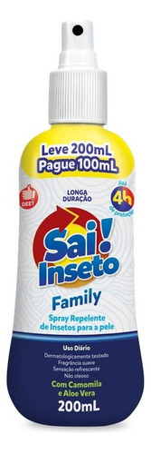 1 Repelente Spray Nutriex Sai Inseto Family 200ml