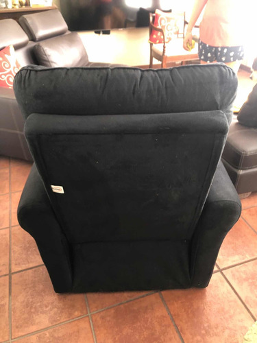 Sillon Berger Clio Felpa Negra Nuevo 104x91x86 Cm