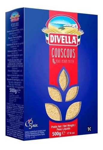 Pack 3 Un Couscous Italiano Divella 500g Cuscus Marroquino