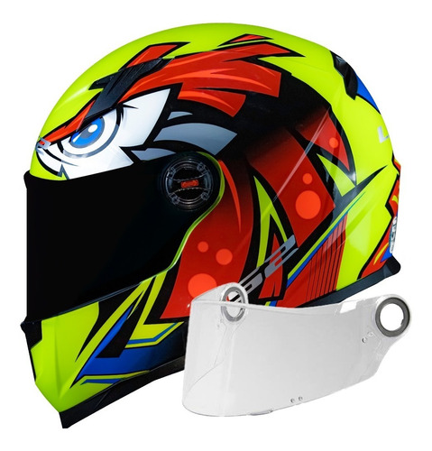 Capacete Ls2 Tribal Ff358 Amarelo Laranja+ Espelhado Viseira