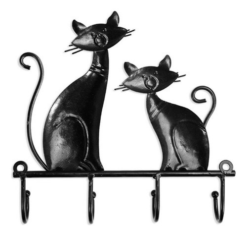 A Colgador De Pared Gancho Hierro Gato 4 Ganchos