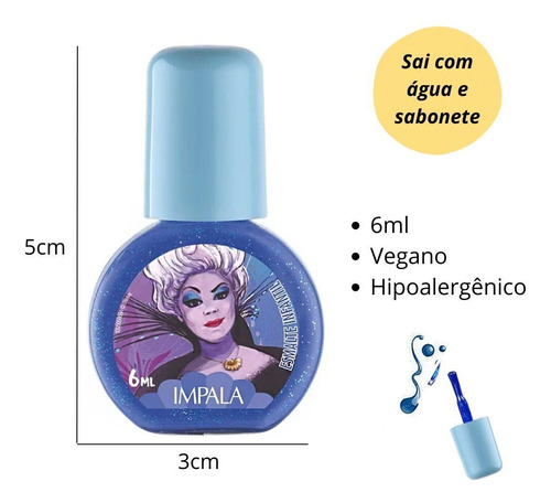 Esmalte Infantil 6ml Sai Água Linha Pequena Sereia Impala