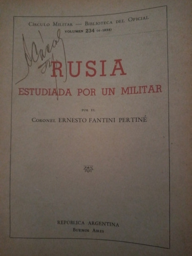 Rusia Estudiada Por Un Militar. Ernesto Fantini Pertine(5)