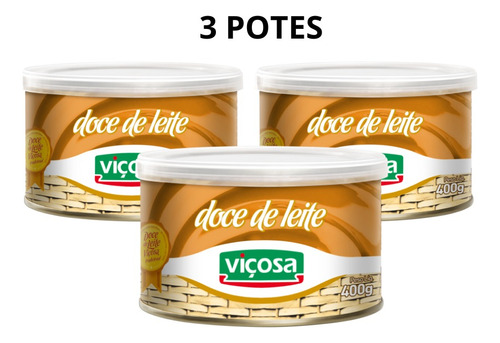 Kit Com 3 Doce Leite Viçosa  Tradicional 400g