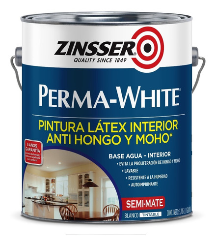 Pintura Blanca Antihongo Interior Perma White 3,78l Zinsser 