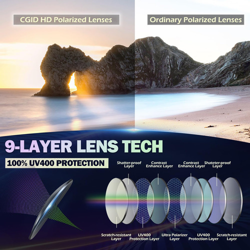 Gafas De Sol Polarizadas Cgid E01, Lennon, Con Estuche