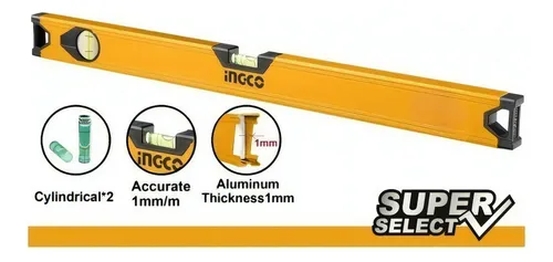 Nivel De 3 Burbujas 60cm Ingco Hsl58060