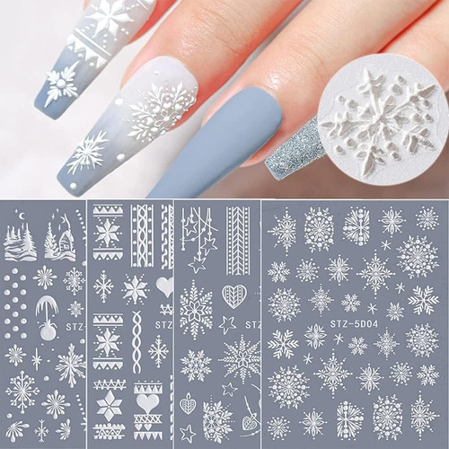 Snowflakes Nail Art Sticker Decals 5d Hollow Exquisite Luxur