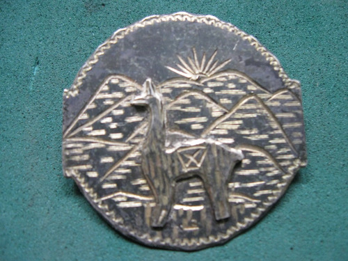 Broche De Plata Peruana, Con Llama