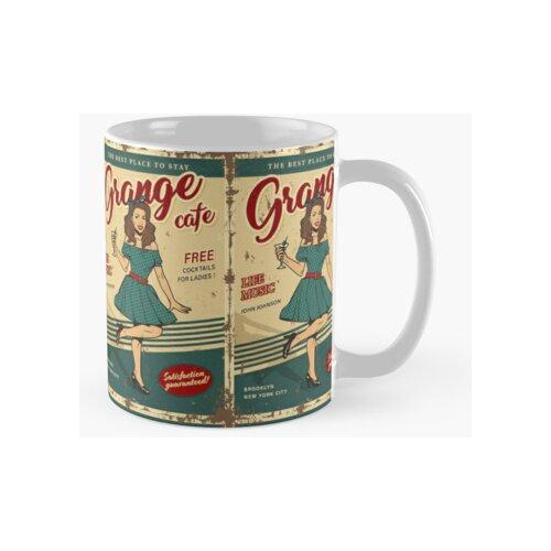 Taza Cartel Vintage De Café Grange Calidad Premium