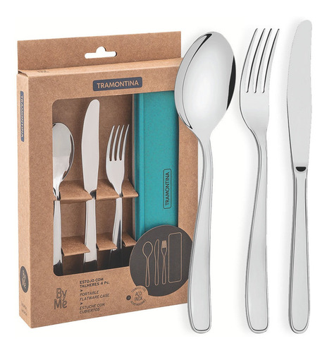 Conjunto De Talheres Em Aço Inox Tramontina Com 4 Peças
