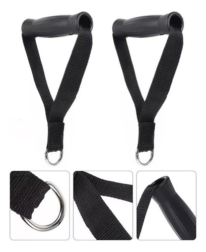 Agarraderas Tipo D Nylon, Gym, Gimnasio Maneral Polea Un Par