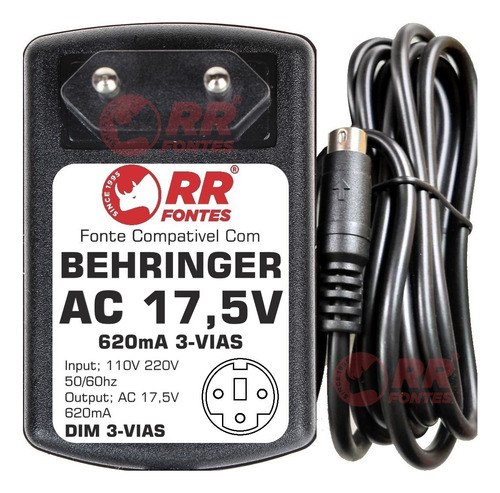 Fonte 17,5v Para Mesa De Som Behringer Mx602 Psu5-ul Psu5-jp