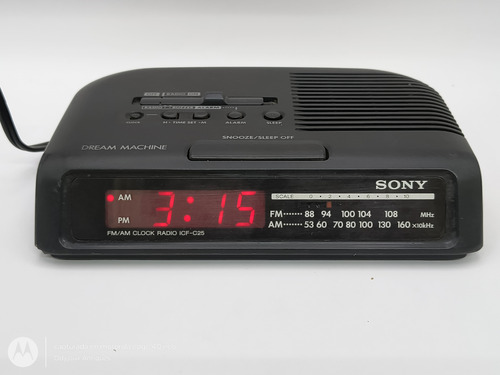 Radio Reloj Despertador Sony Icf-c25 Con Detalle Original Negro (Usado)