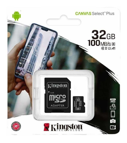 Memoria Kingston 32gb Clase 10 A1 100mb\s