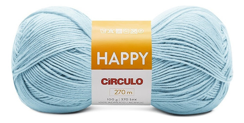 Fio Happy Circulo 100g Tex 370 270mts Crochê Tricô Cor 2012- Azul Candy