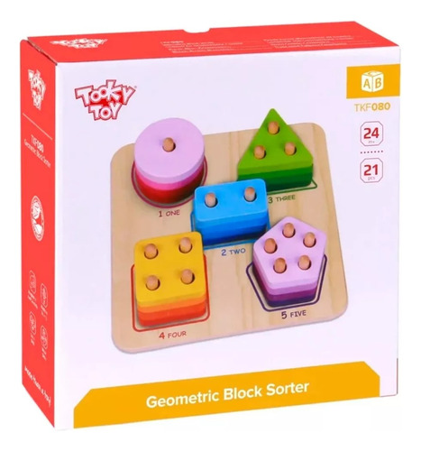 Tabla Encastre Forma Geometrica Juego Didactico Madera Bebes